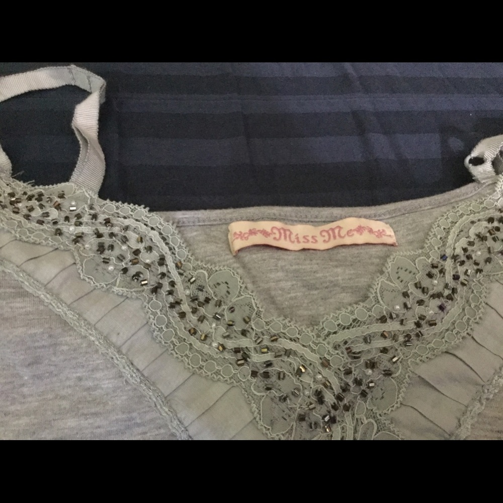 Miss Me Cami with built-in bra and beaded detail
